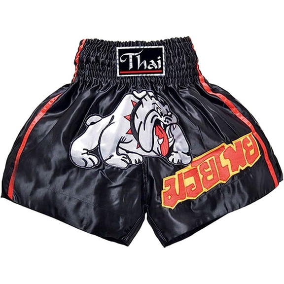 Woldorf USA Muay Thai Shorts Embroidered Dog Size L Mixed Martial Arts, Grappling Shorts, Kickboxing Shorts, Fighting Shorts, Muay Thai Training Shorts