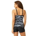 thumbnail image 3 of Free Country Women's Bamboo Tie Dye Asymmetrical Tankini Top Black S, 3 of 3