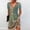 Green, variant on Womens Plus Size Dresses Fashion Round-Neck Short Sleeved Printed Pullover Dress