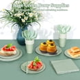 thumbnail image 3 of 127 Pcs Sage Green Party Supplies, Sage Greenery Disposable Tableware Set with Tablecloths, Paper Plates, Napkins, Cups, and Forks, Party Decorations for Bridal Shower, Wedding, Serve 25 Guests, 3 of 7
