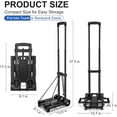 thumbnail image 4 of Tiagowell, Black, 70 lbs Max Weight, Iron Alloy and PP Plastic, 35 x 32 cm Folding Hand Truck Dolly, 4 of 6