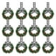 thumbnail image 1 of 12 mini guirnaldas navideñas para gabinetes | Decoración navideña de 9 cm con lazo de bayas | Decoraciones de cocina fáciles de colgar para un ambiente festivo, 1 of 5