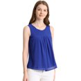 thumbnail image 1 of INSPIRE CHIC Camiseta Sin Mangas De Chifón Con Forro Y Parte Delantera Plisada Para Mujer Azul M, 1 of 5
