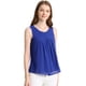 thumbnail image 1 of INSPIRE CHIC Camiseta Sin Mangas De Chifón Con Forro Y Parte Delantera Plisada Para Mujer Azul M, 1 of 5