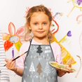 thumbnail image 3 of Gray Christmas Tree Pattern Kids Aprons for Girls and Boys,Adjustable Neck Strap Toddler Aprons for Kids Cooking Baking, 3 of 7