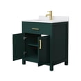 thumbnail image 3 of Wyndham Collection Beckett 30" Wood Single Bathroom Vanity in Gold/Green, 3 of 6