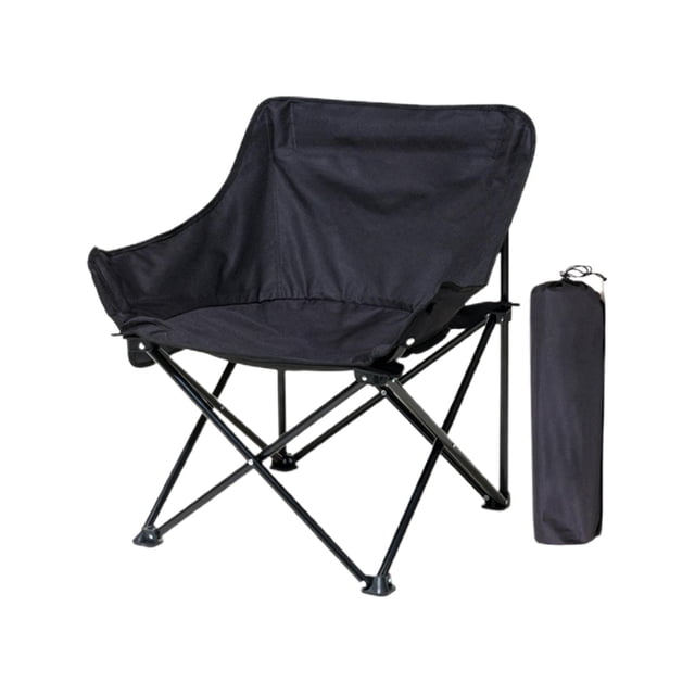 Silla plegable ligera de gran tamaño kusrkot con bolsa de transporte Asiento al aire libre Negro