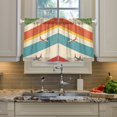 thumbnail image 2 of Yayeee Kitchen Curtains Tier Pair Light Filtering 27"x24" Rod Pocket Short Cafe Window Panel, Colorful Plane, 2 of 7