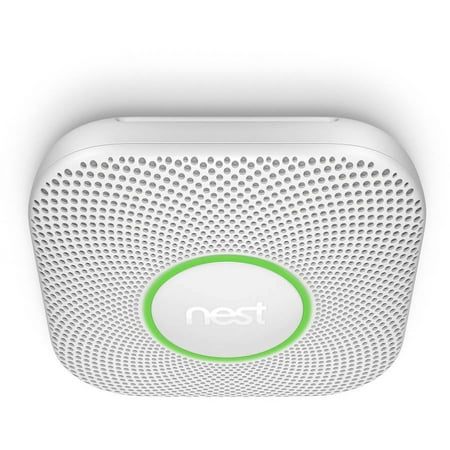 Google - Nest Protect 2nd Generation Smart Smoke/Carbon Monoxide Wired Alarm - White
