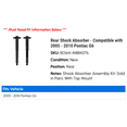 thumbnail image 2 of Rear Shock Absorber - Compatible with 2005 - 2010 Pontiac G6 2006 2007 2008 2009, 2 of 2