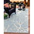 thumbnail image 3 of Unique Loom Botanical Collection Abstract Pictorial Transitional Indoor and Outdoor Flatweave Area Rug, 9 x 12 Feet, Light Blue/Beige, 3 of 10