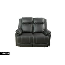 Ergonomic 59'' Pillow Top Arm Reclining Loveseat, Manual Reclining ,Black
