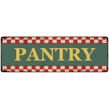 Old Style Metal - Pantry Checkerboard Country Style Vintage Metal Sign 6x18 Old Advertising Man Cave Game Room M6180692