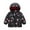 Black, variant on KYAIGUO Kids Toddler Puffer Jacket for Boys Girls,Cartoon Printing Little Boys Girls Windproof Outerwear Baby Fall Winter Warm Hooded Outerwear Zipper Warm Winter Snow Coat ,Size 1-8Y