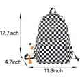 thumbnail image 2 of SQDWYGUO Y2K Checkered Backpack with Kawaii Pendant Checkerboard Backpack Cute Preppy Laptop Backpack Light Rucksack,Pink, 2 of 7