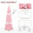 thumbnail image 4 of 8ft Tall Unlit Slim Douglas Fir Artificial Christmas Tree with 1168 Realistic Branch Tips, Pink, 4 of 7