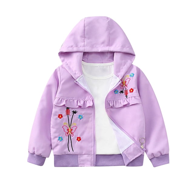 RXIRUCGD Children's Clothing Children's Spring Coats Small And Medium-sized Children's Spring Coats( Purple, Size:4 Years )