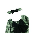 thumbnail image 4 of Qiylii Girls Camouflage Romper, Flare Long Sleeve Bodysuit With Bow+Headdress, 4 of 9