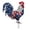 D, variant on Painted Rooster Figurine, Independence Day Themed Ornament, Outdoor Ground Mounted Stake, Rural Style Animal Decor, Landscape Accent for Garden, Lawn and Yard Scenery Design, A