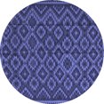 thumbnail image 1 of Ahgly Company Indoor Round Southwestern Blue Country Area Rugs, 5' Round, 1 of 4