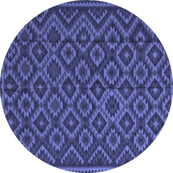 Ahgly Company Indoor Round Southwestern Blue Country Area Rugs, 5' Round