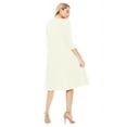 thumbnail image 3 of Women's Loose Fit 3/4 Sleeve Round Neck Jersey Knit A-Line Solid Midi Dress, 3 of 4