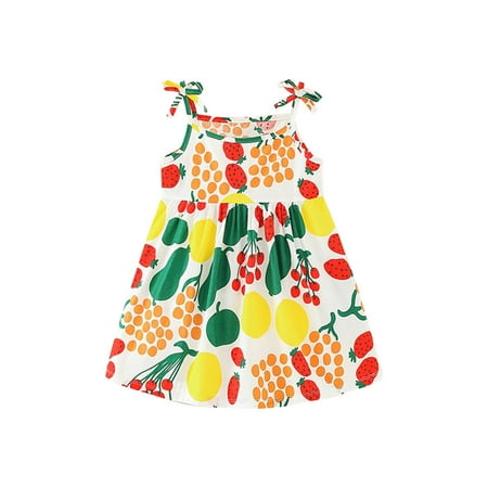 

Jikolililili Summer Toddler Baby Girls Sleeveless Sling Dress Graphic Print Children s Clothing