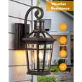 thumbnail image 5 of Motion Sensor Porch Lights Outdoor Wall Mount, Oil Rubbed Bronze Exterior Wall Sconce Lantern with E26 Socket, Waterproof Dusk to  Outdoor Lighting Fixtures, Coach Lights for Garage,, 5 of 8