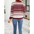 thumbnail image 6 of KelaJuan Women's Geometric Print Sweaters Long Sleeve Turtleneck Oversized Pullovers Casual Knit Tops, 6 of 6