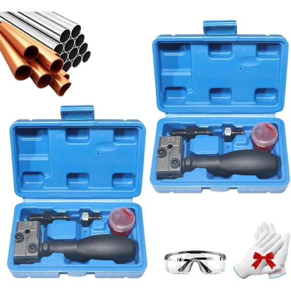 Universal Car Brake Line Flaring Tool Kit, Double Flare Tool for Brake Lines, Complete Professional Flare Tool Set for 3/16" Tubing, Includes Case, Ideal for Automotive Repair Projects (2Set)