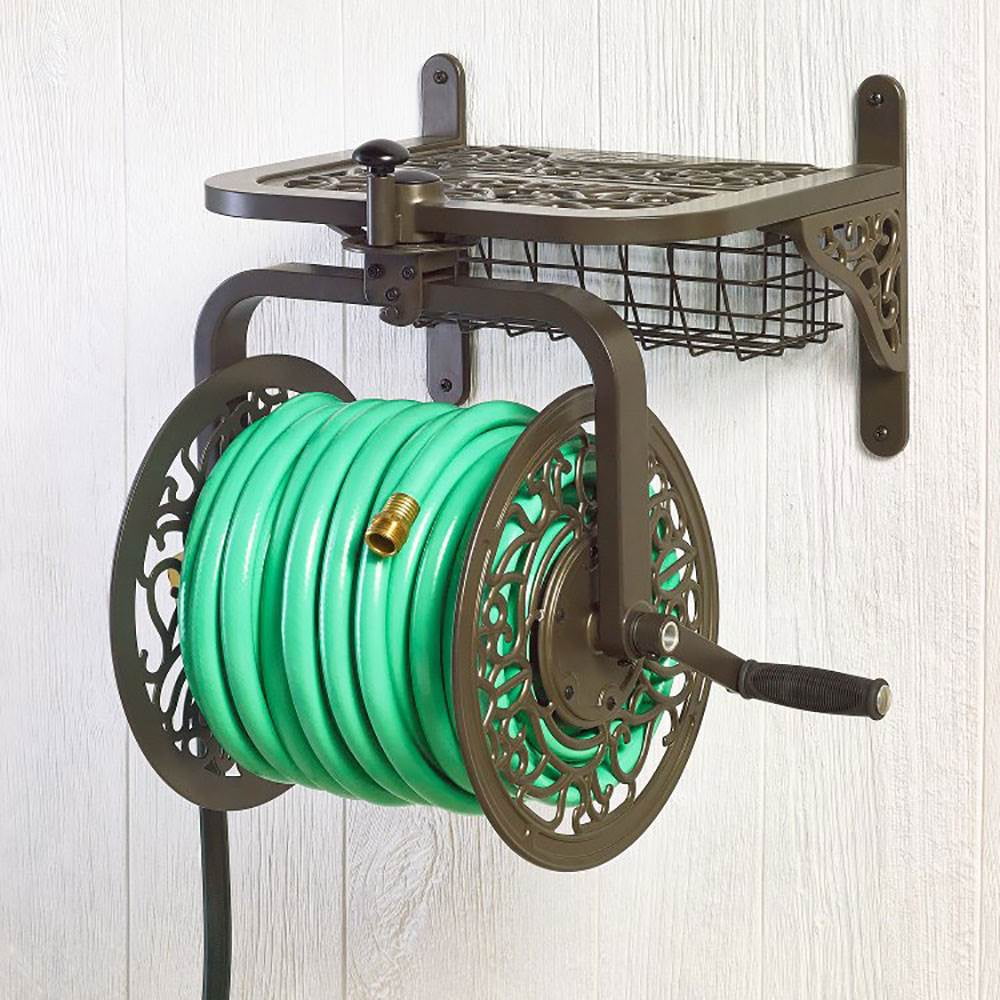 Liberty Garden Decorative Cast Aluminum Navigator Rotating Garden Hose Reel