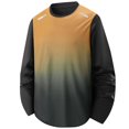 thumbnail image 2 of Men's Gradient Ombre Athletic T-Shirt,Long Sleeve Crew Neck Casual Clothes Quick-Dry Breathable Comfortable Fall Top Yellow 2XL, 2 of 6