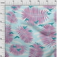 thumbnail image 3 of oneOone Cotton Poplin Twill Baby Blue Fabric Tropical Plam Tree With Birds Dress Material Fabric Print Fabric By The Yard 56 Inch Wide, 3 of 4