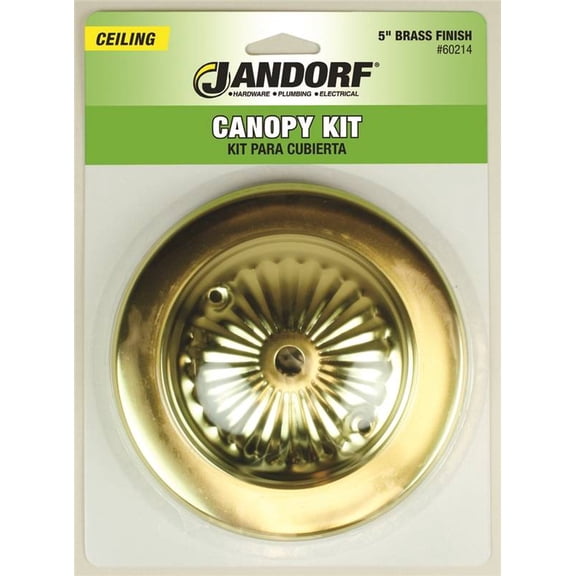 Jandorf 60214 Canopy Kit, Ceiling, Traditional, Brass, For: Outlet Box and Hang Ceiling Fixture