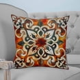 thumbnail image 4 of 20x20 Pillow Covers Set of 2, Burnt Orange Green Throw Pillow Covers Decorative Couch Cushion Case, Vintage Abstract Flowers Microfiber Square Pillowcases for Bedroom Car Living Room, 4 of 7