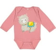 thumbnail image 3 of Inktastic Cute Llama with Colorful Blanket Boys or Girls Long Sleeve Baby Bodysuit, 3 of 5