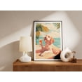 thumbnail image 2 of Labradoodle Dog Beach Poster Summer Dog Art Print Cute Puppy by the Ocean Dog Lover Gift Dog Wall Decor Pet Portrait Coastal Dog Tropical - Poster Unframed, 2 of 3