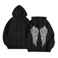 thumbnail image 6 of HOWPAY Angel Wings Hoodies for Women Printed Long Sleeve Casual Sweatshirt Kangaroo Pocket Drop Shoulder Loose Fit Fall Winter Outfits Clothes Black XXL, 6 of 8