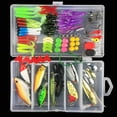 thumbnail image 1 of Portable Fishing Tackle Kit Multifunctional Fishing Lure Soft & Hard Artificial Swimbait with Fishing Hook Set for Freshwater Seawater Fishing Size:88Pcs/Set, 1 of 8