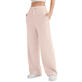 thumbnail image 1 of Pantalones Deportivos Holgados de Cintura Alta para Mujer, Color Albaricoque XL, 1 of 5