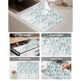 thumbnail image 5 of Dish Drying Mat for Kitchen Counter Teal Turquoise Grey Floral Drying Pad Absorbent Drying Mats for Countertops Sinks Draining Racks Spring Flowers Reversible Drainer Kitchen Accessories 18x24 Inch, 5 of 7