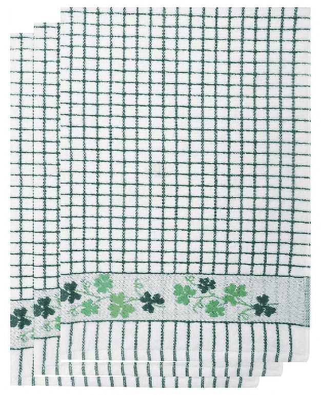 Samuel Lamont Poli-Dri 3-Piece Kitchen Tea Towel Set Shamrock 100% Cotton Ultra Absorbent