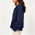 thumbnail image 5 of Women's Half Zip Oversized Drawstring Hoodie Casual Sweatshirt with Kangaroo Pocket S, 5 of 5