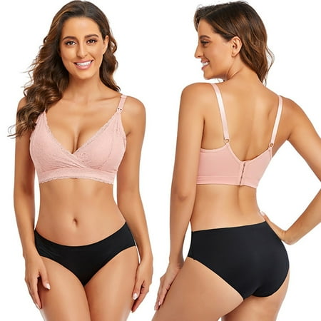 

Hunpta Womens Lace Bra No Wire Comfort Sleep Bra Plus Size Workout Activity Bras With Non Removable Pads Shaping Bra