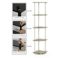 thumbnail image 4 of Furinno Multipurpose 11.6"W x 11.6"D x 57.7"H 5-Shelf Decorative Shelving Unit, Sonoma Oak and White, 4 of 8
