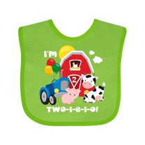 Inktastic TWO-I-E-I-O 2nd Birthday Boys or Girls Baby Bib