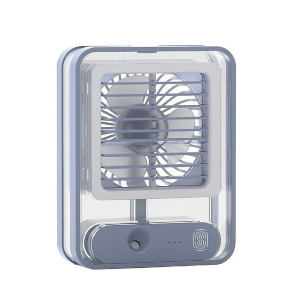 Yhmxh Utensilios de cocina Mini ventilador USB portátil, enfriador de escritorio, silencioso, con pulverizador, acondicionador de agua, luz ambiental, para el hogar y la oficina Muebles para cocina