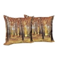 thumbnail image 6 of Ambesonne Forest Throw Pillow Cover 2 Pack, Autumn Leaves Design, 16", Orange Brown, 6 of 6
