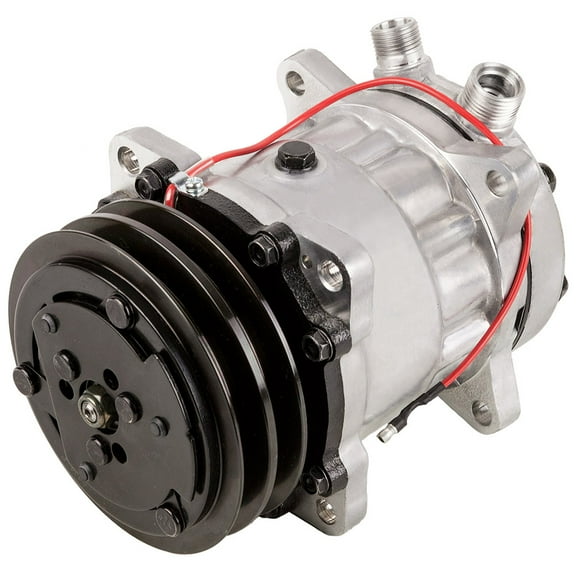 AC Compressor & 125mm 2 Groove A/C Clutch Replaces Sanden SD7H13 7312 w/ 12v 1-Wire Clutch Switch - BuyAutoParts