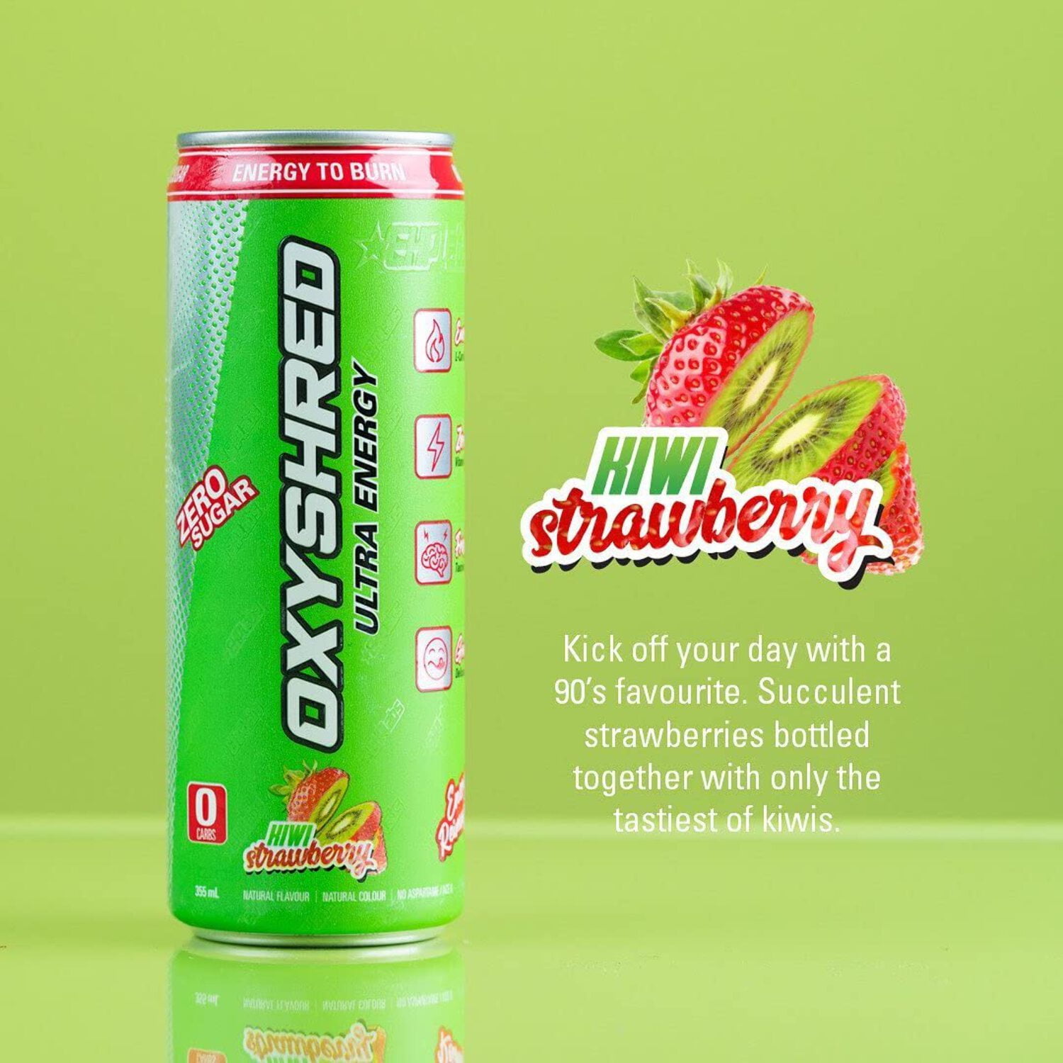 EHPlabs OxyShred Ultra Energy Drink - Performance Carbonated Energy Drink with Zero Sugar, Carbs & Calories, 100% Natural, Bahama Breeze (12-Pack)